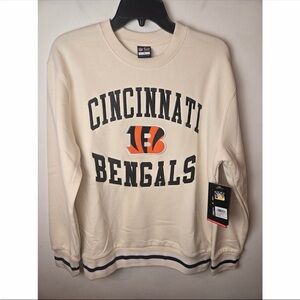 Cincinnati Bengals Cream Oversized Crewneck Sweatshirt Men's Size S